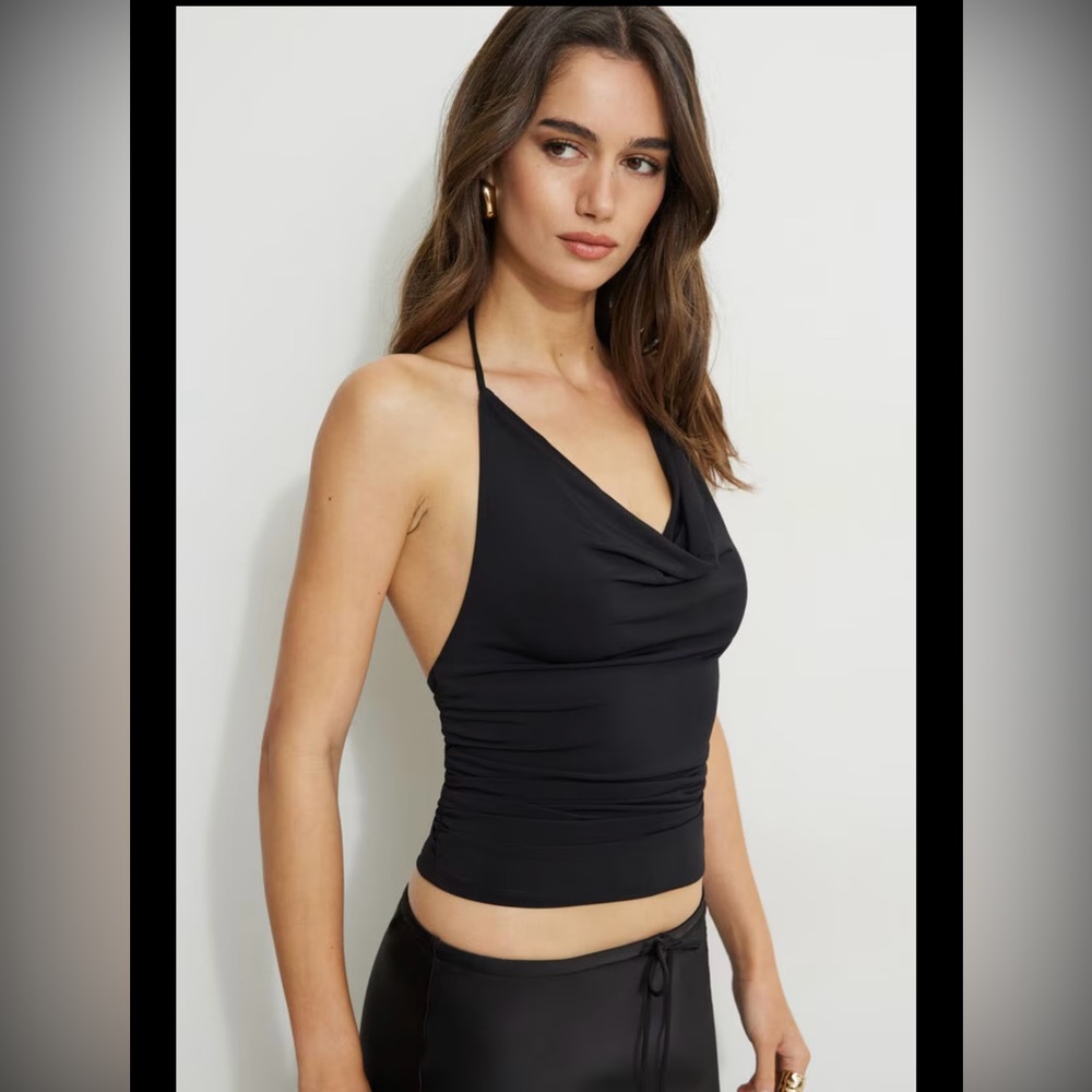 Sculpt Cowl Neck Halter Top